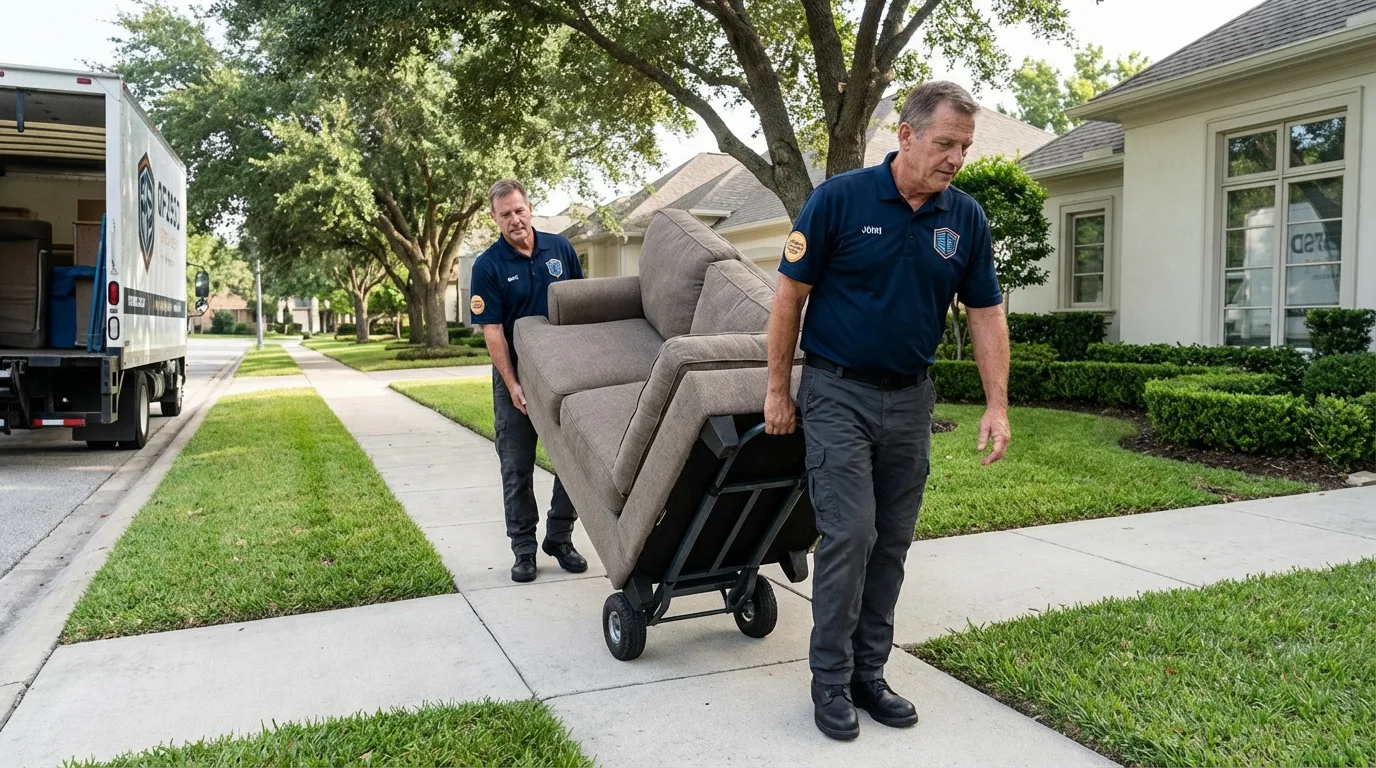 Local residential moving crew loading furniture in Dubois, ID