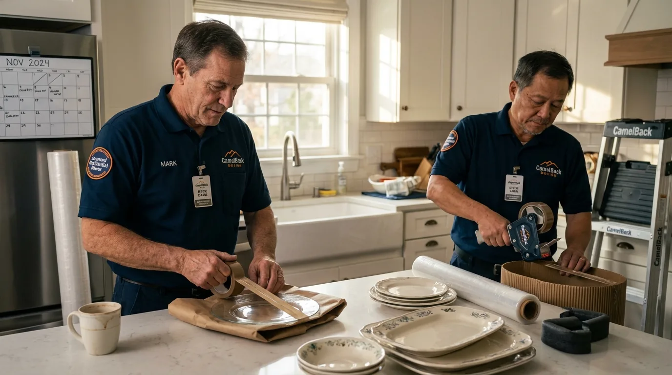 Professional crew packing kitchen dishware in Dubois, ID